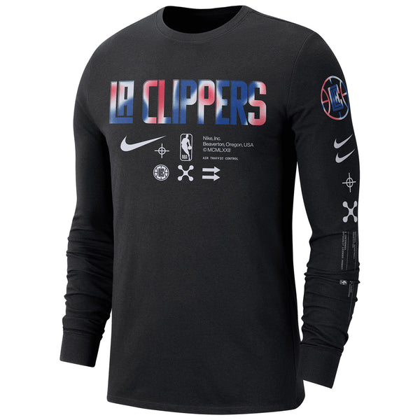 Clippers ATC Tie Dye Long Sleeve T-Shirt by Nike In Black - Front View