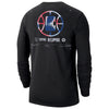 Clippers ATC Tie Dye Long Sleeve T-Shirt by Nike In Black - Back View