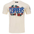 Pro Standard Clippers Wordmark Roses T-Shirt In Cream - Front View