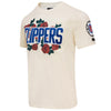 Pro Standard Clippers Wordmark Roses T-Shirt In Cream - Angled Front Left View