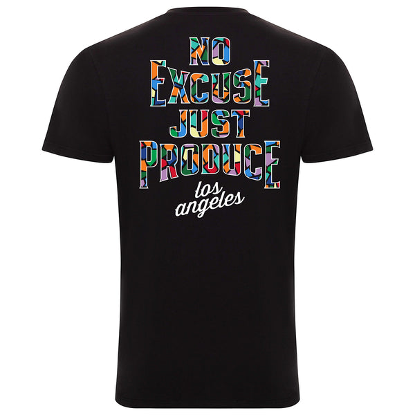 2022-23 LA Clippers City Edition Sportiqe Bingham T-Shirt In Black & Stained Glass Color - Back View
