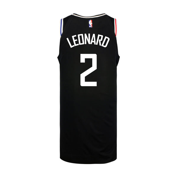 2022-23 LA Clippers City Edition Kawhi Leonard Nike Youth Swingman Jersey In Black - Back View