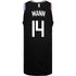 2022-23 LA Clippers City Edition Terance Mann Nike Swingman Jersey In Black - Back View