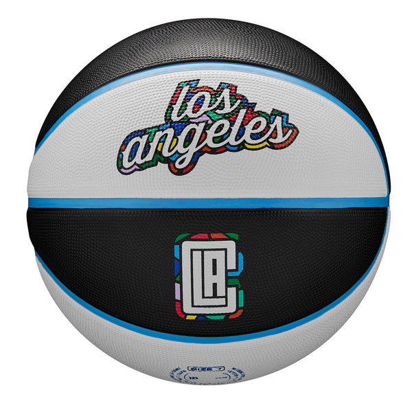 2022-2023 LA Clippers City Edition Full Size Basketball In Black & White - Front View