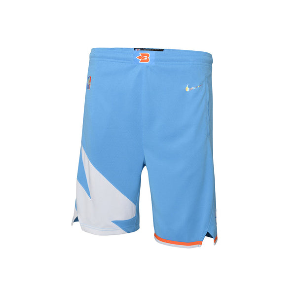 2021 LA Clippers City Edition Moments Mixtape Youth Nike Shorts In Blue - Front View