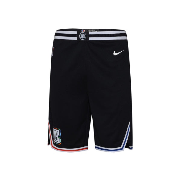2022-23 LA Clippers City Edition Youth Shorts In Black - Front View