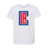 Youth Tri Blend Icon Logo T-Shirt In White - Front View
