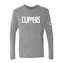 Youth Wordmark Long Sleeve T-Shirt by Item of the Game In Grey - Front View