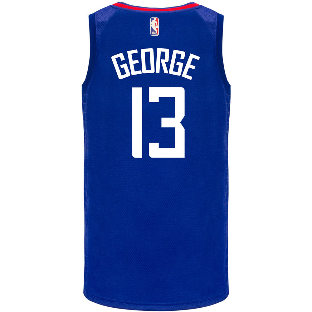 Authentic Men's Paul George Navy Blue Jersey - #13 Basketball Los Angeles  Clippers Suit City Edition