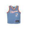 2021 LA Clippers City Edition Moments Mixtape Kawhi Leonard Nike Juvenile Swingman Jersey In Blue - Front View
