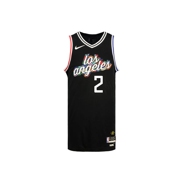 2022-23 LA Clippers City Edition Kawhi Leonard Nike Juvenile Swingman Jersey In Black - Front View